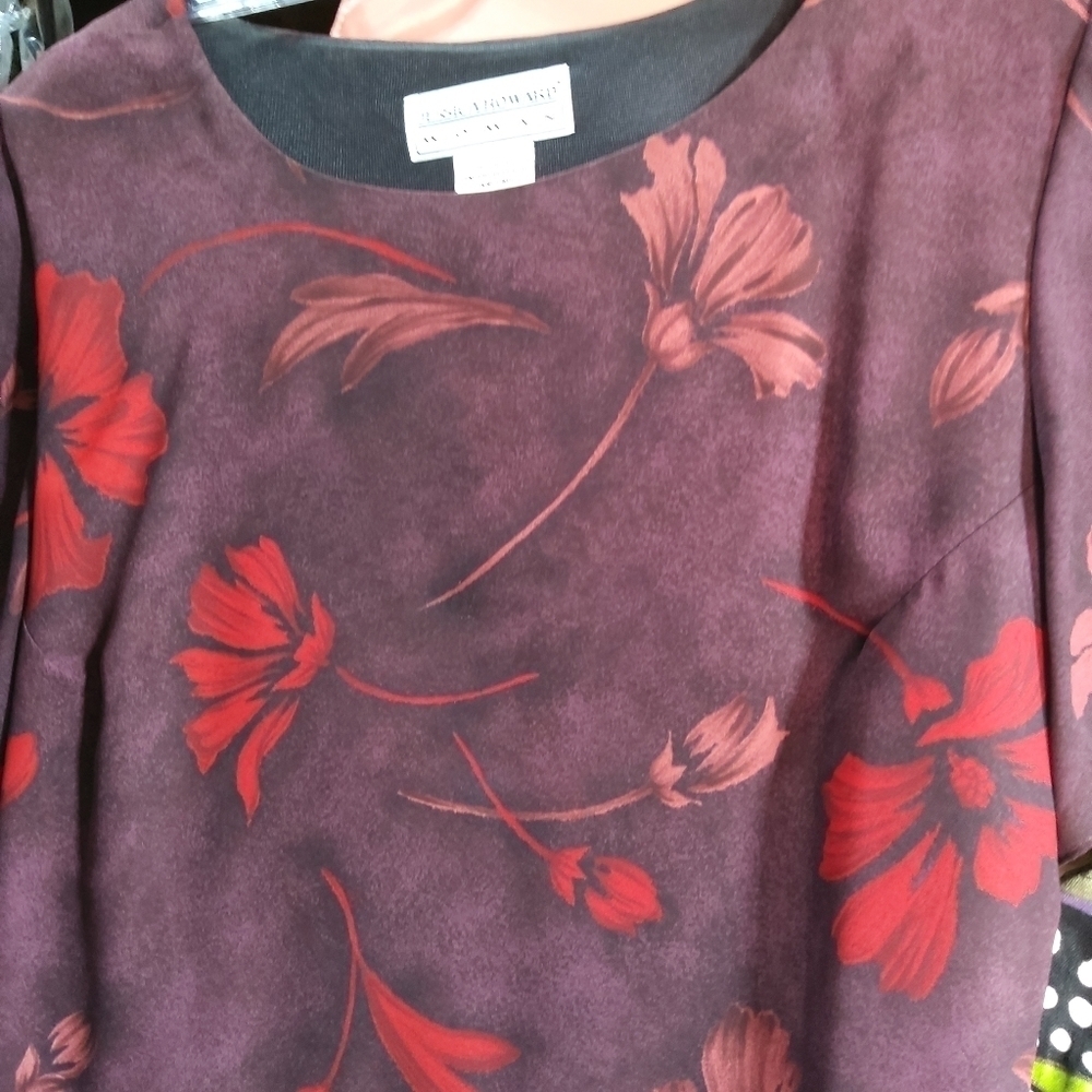 JESSICA HOWARD 22w burgundy floral occasional dress - Picture 7 of 7